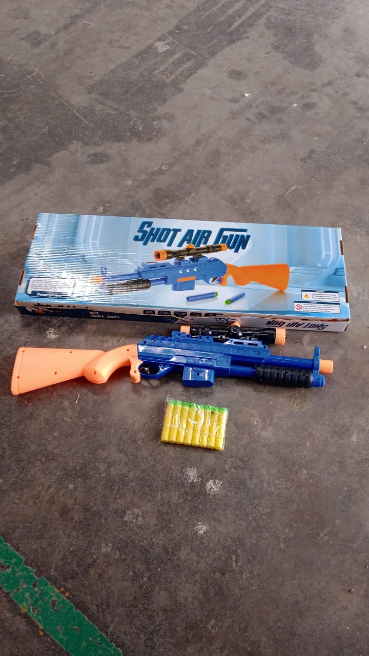 Shot Air Gun Toy with Scope and 8 Soft Foam Bullets Set Shot Air Gun Toy with Scope and 8 Soft Foam Bullets Set
